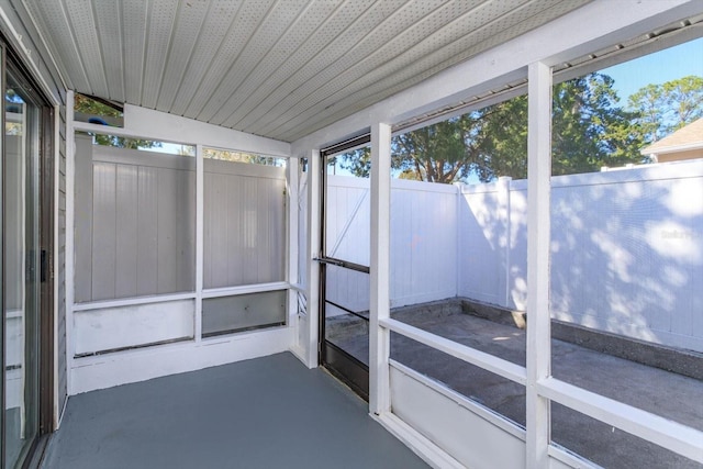 view of unfurnished sunroom