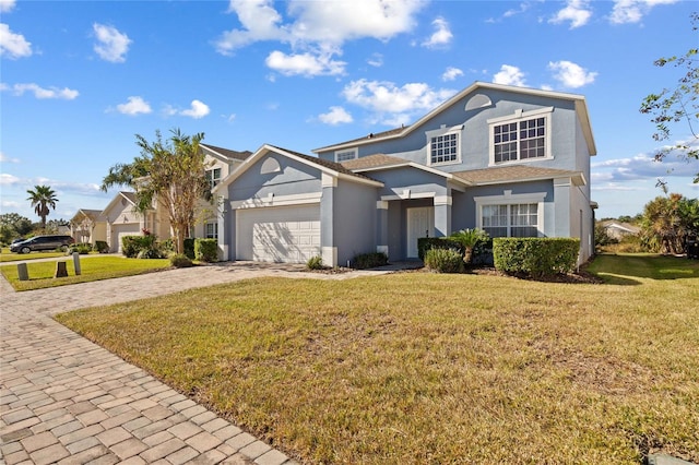 view of front property featuring a front lawn