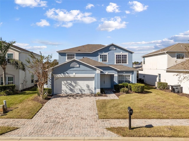 front facade with a front yard