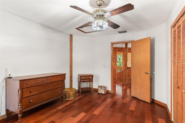 interior space with dark hardwood / wood-style floors