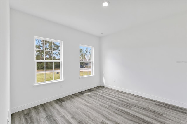 empty room featuring light hardwood / wood-style floors