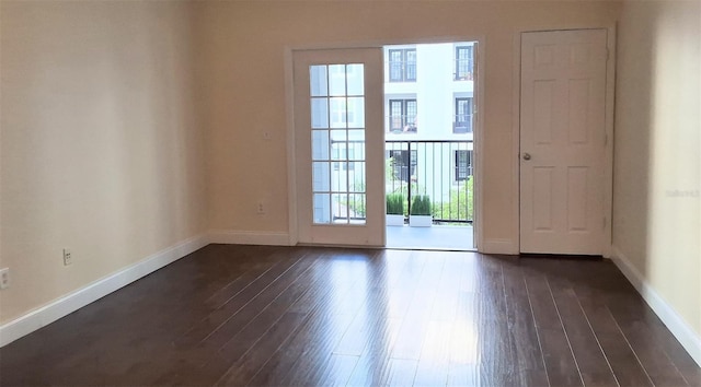 doorway featuring dark hardwood / wood-style flooring