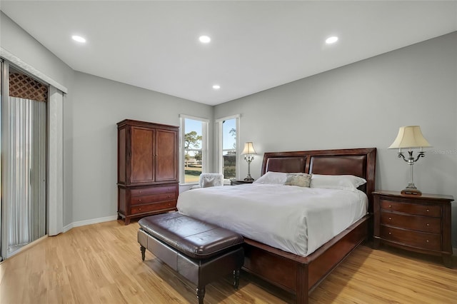 bedroom featuring light hardwood / wood-style flooring