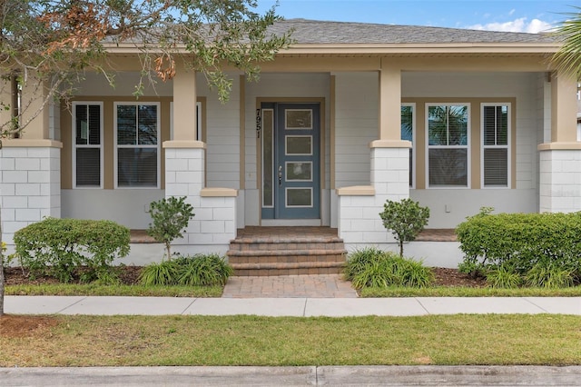 property entrance with a porch