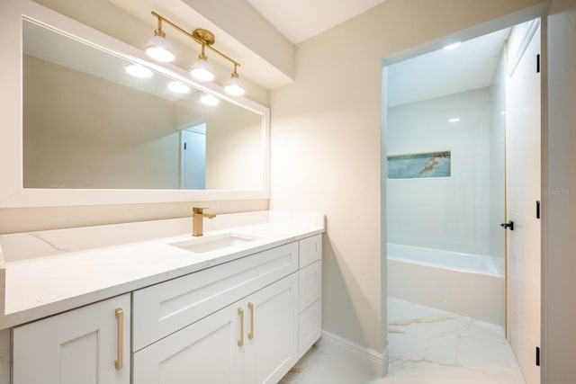 bathroom featuring shower / bathing tub combination and vanity