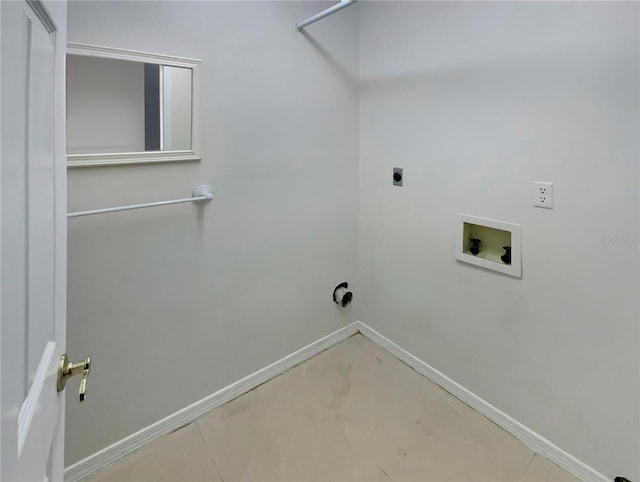 laundry area featuring electric dryer hookup and hookup for a washing machine