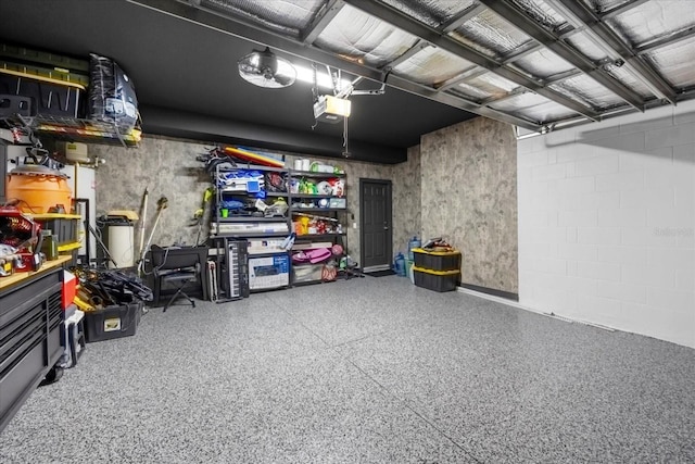 garage featuring a garage door opener