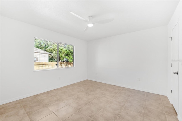 unfurnished room featuring ceiling fan