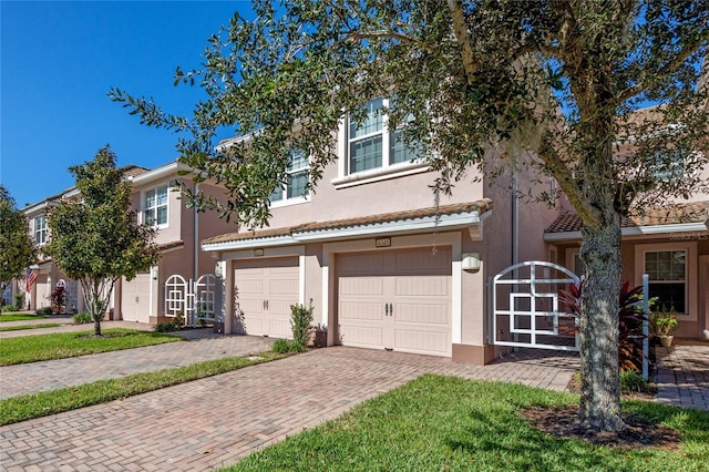 view of property featuring a garage