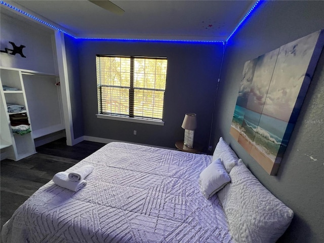 bedroom featuring hardwood / wood-style flooring