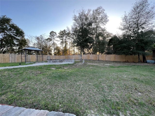 view of yard featuring a gazebo