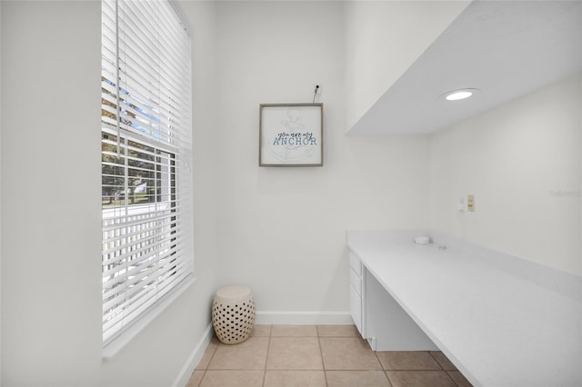 interior space with light tile patterned flooring