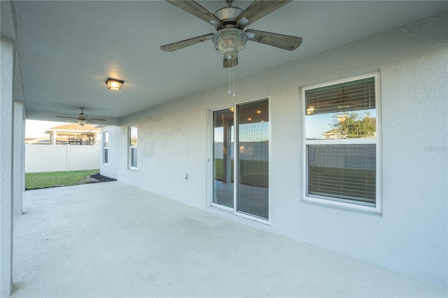 view of patio / terrace with ceiling fan