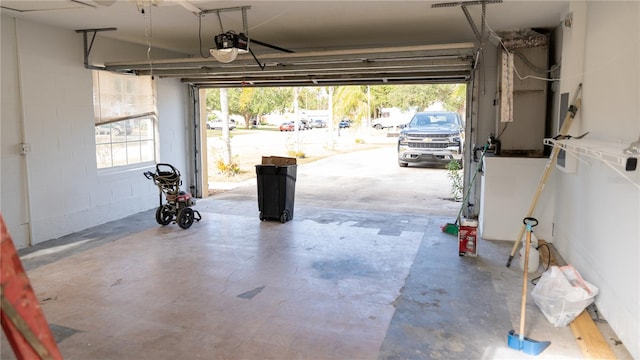 garage featuring a garage door opener