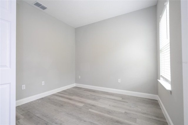 empty room featuring light wood-type flooring