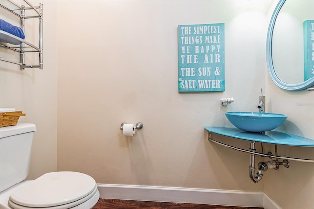 bathroom with sink and toilet