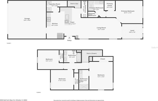 2920 Oak Park Way Apt A, Orlando, FL 32822 - view of property floor plan