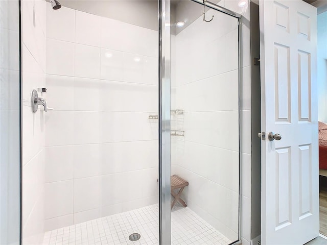 bathroom featuring walk in shower