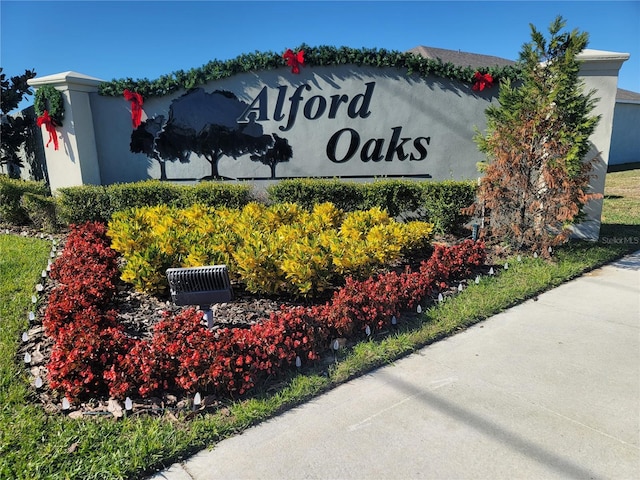 view of community sign