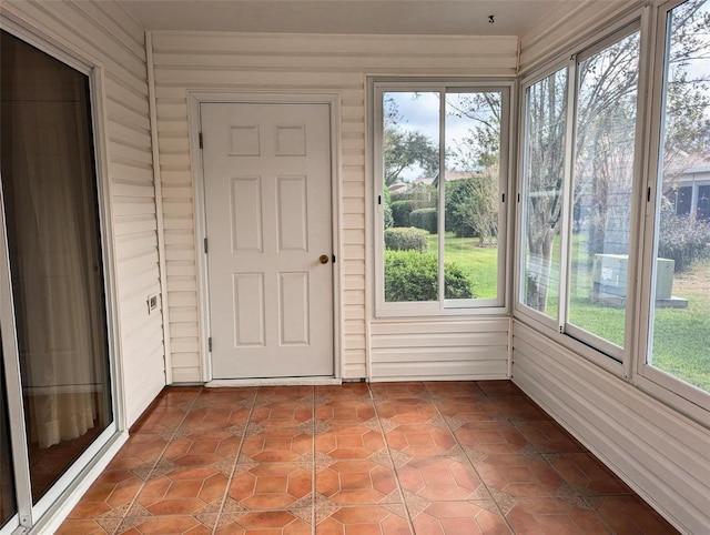 view of unfurnished sunroom