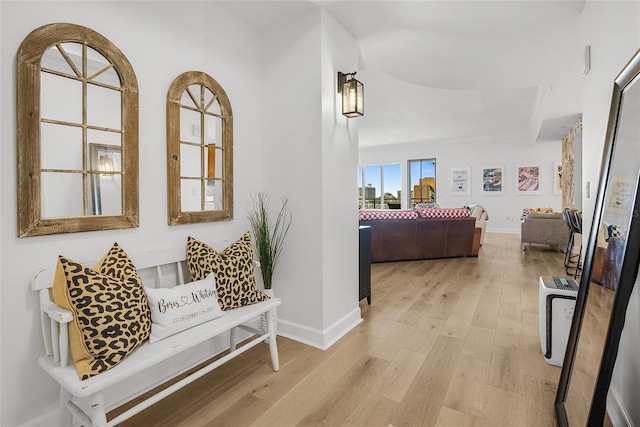 hallway featuring light hardwood / wood-style floors