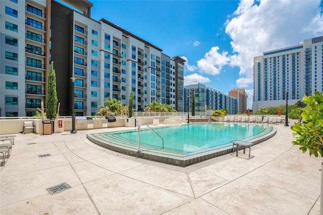 view of pool with a patio area