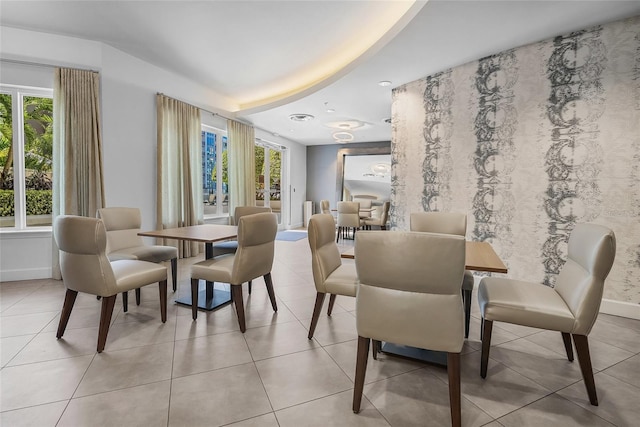 view of tiled dining room