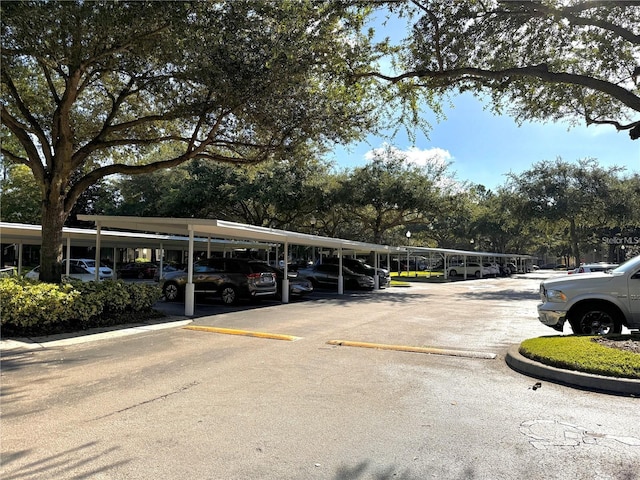 view of car parking with a carport