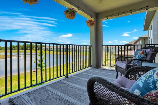 balcony with a water view