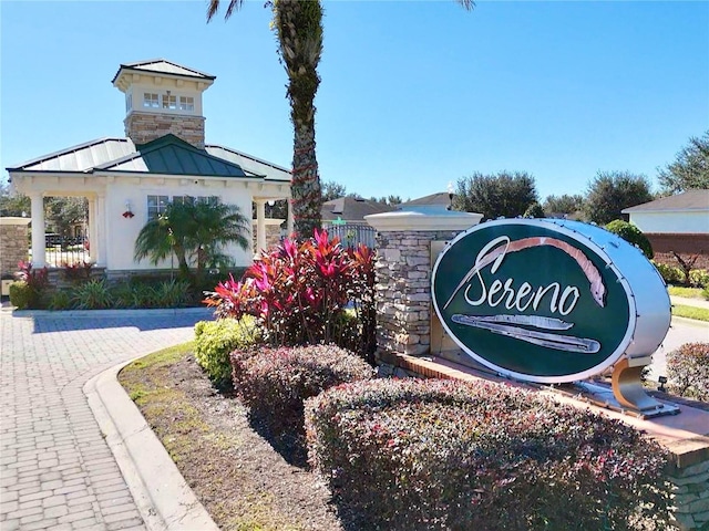 view of community sign