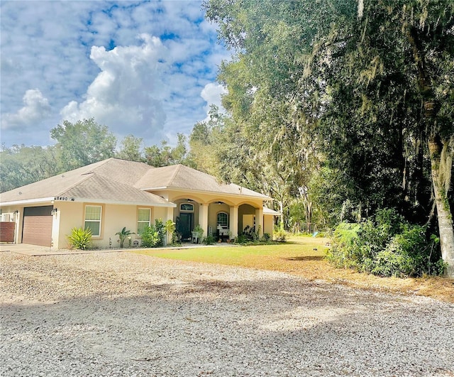 view of front of house with a garage