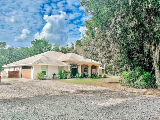 view of front of house with a garage