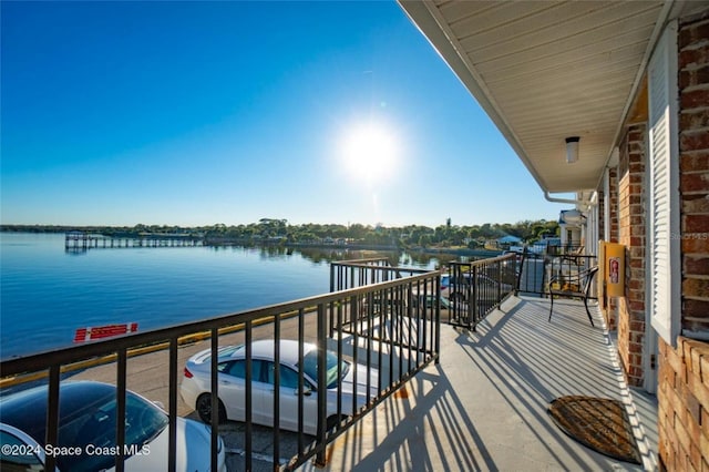 balcony with a water view