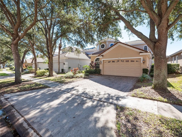 view of front of house with a garage