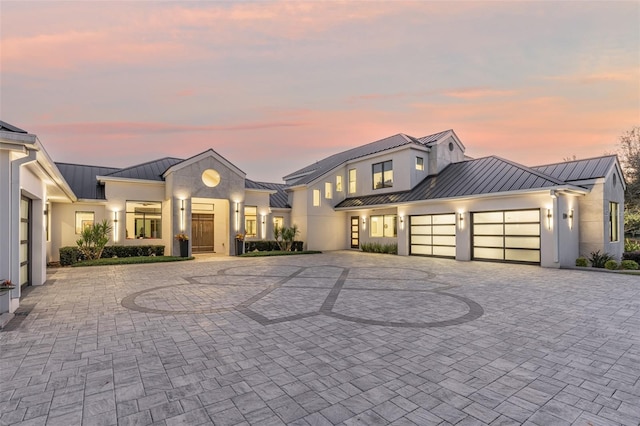 view of front of house with a garage