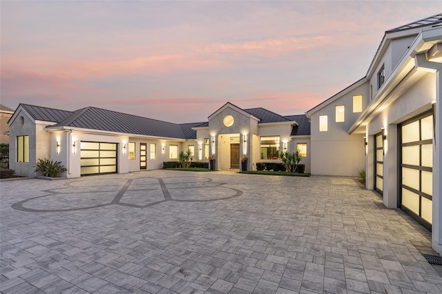 view of front of house with a garage