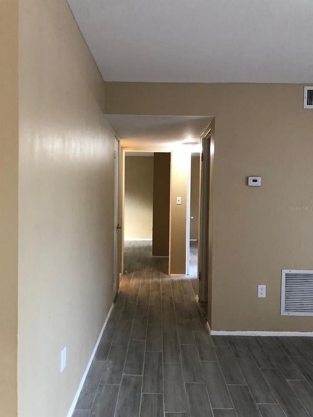 hall featuring dark hardwood / wood-style flooring