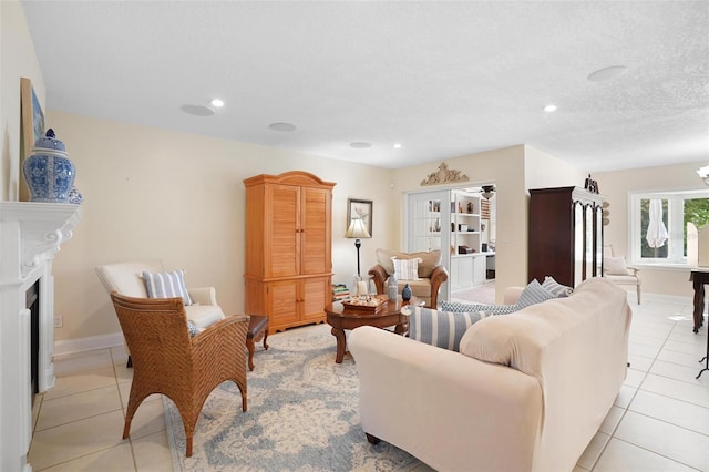 300 Spring Run Cir, Longwood, FL 32779 - living area featuring light tile patterned floors, recessed lighting, baseboards, and a textured ceiling