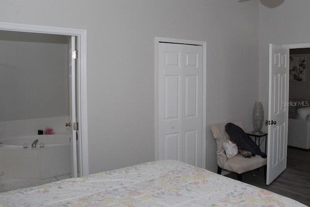 bedroom featuring dark hardwood / wood-style floors