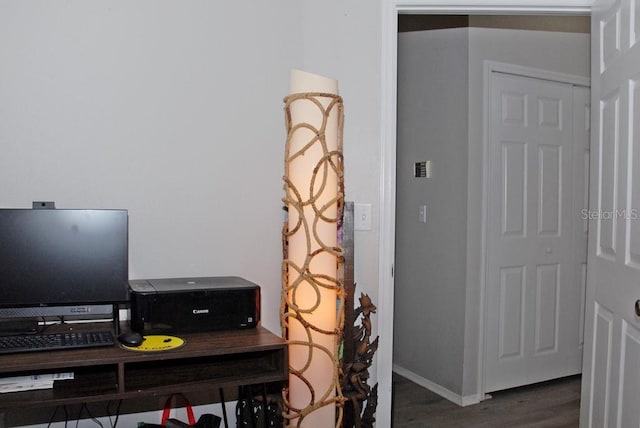 office featuring dark wood-type flooring