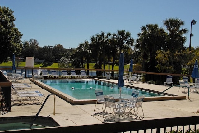 view of pool with a patio area