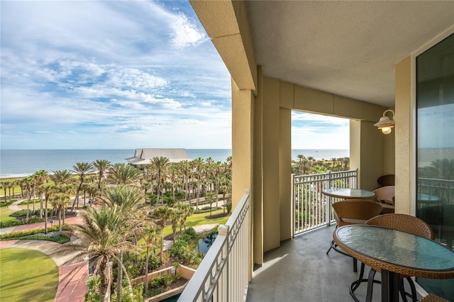 balcony with a water view