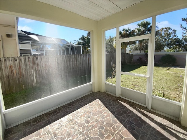 view of sunroom