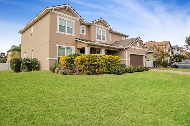 view of front of property featuring a front yard