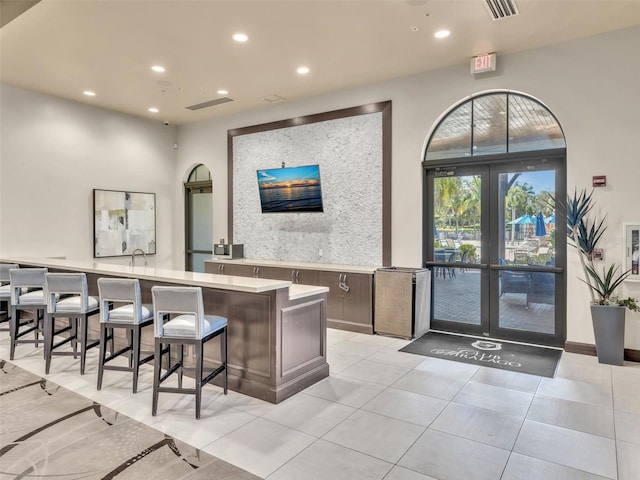 interior space featuring french doors