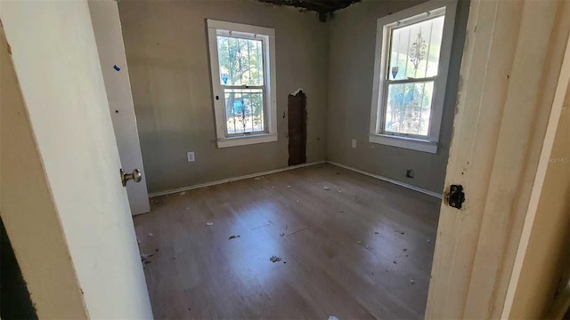 spare room featuring hardwood / wood-style flooring