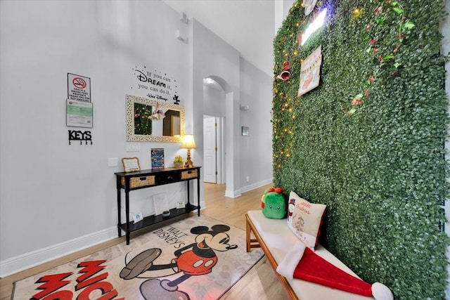 interior space with hardwood / wood-style flooring