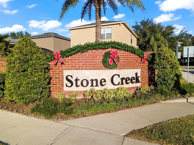 view of community sign