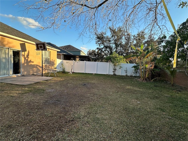 view of yard featuring a patio