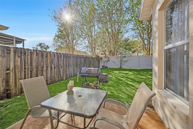 view of patio featuring area for grilling